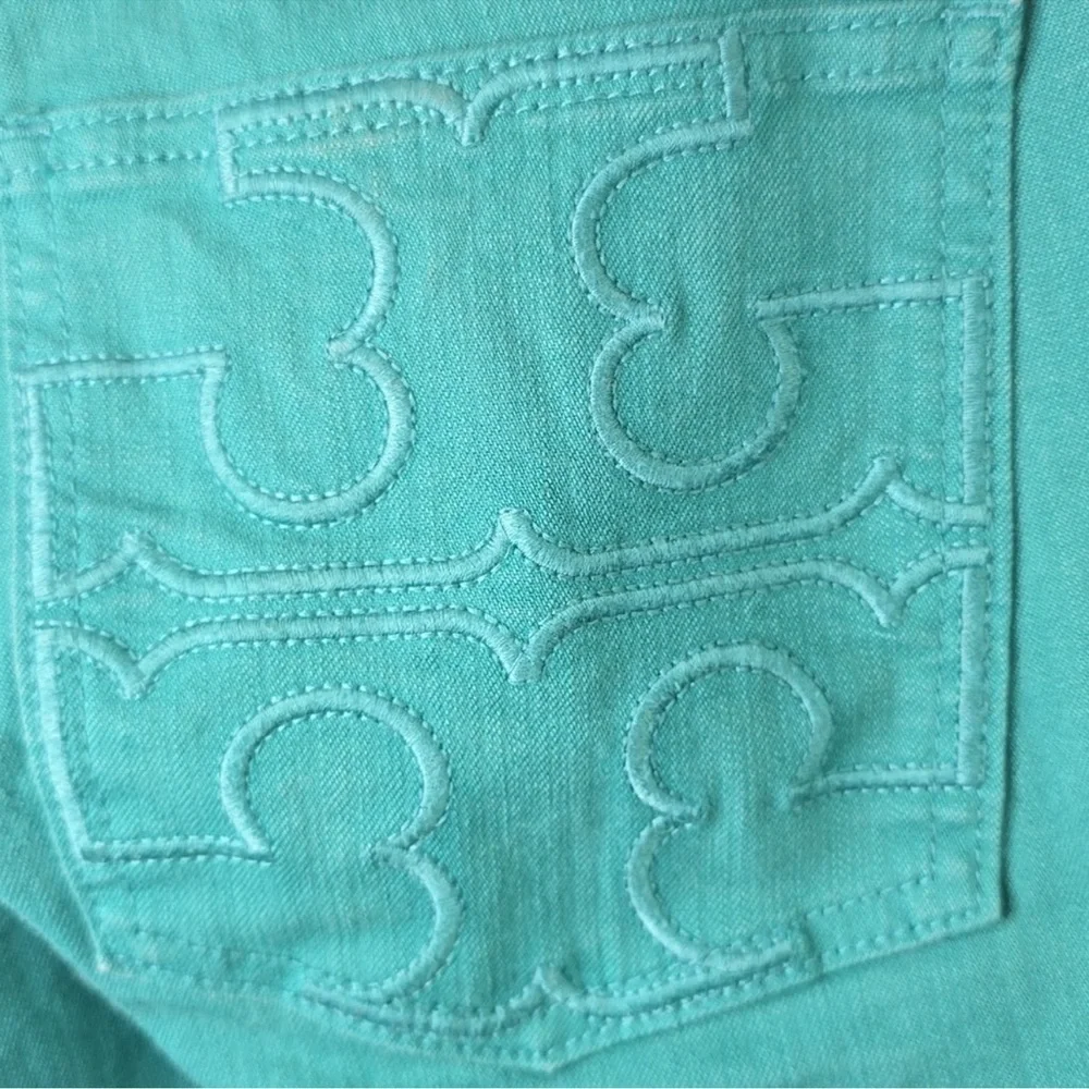 Tory Burch Teal Cropped Slim Jeans Size 29